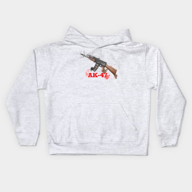 AK 47 Drawing Kids Hoodie by Z1